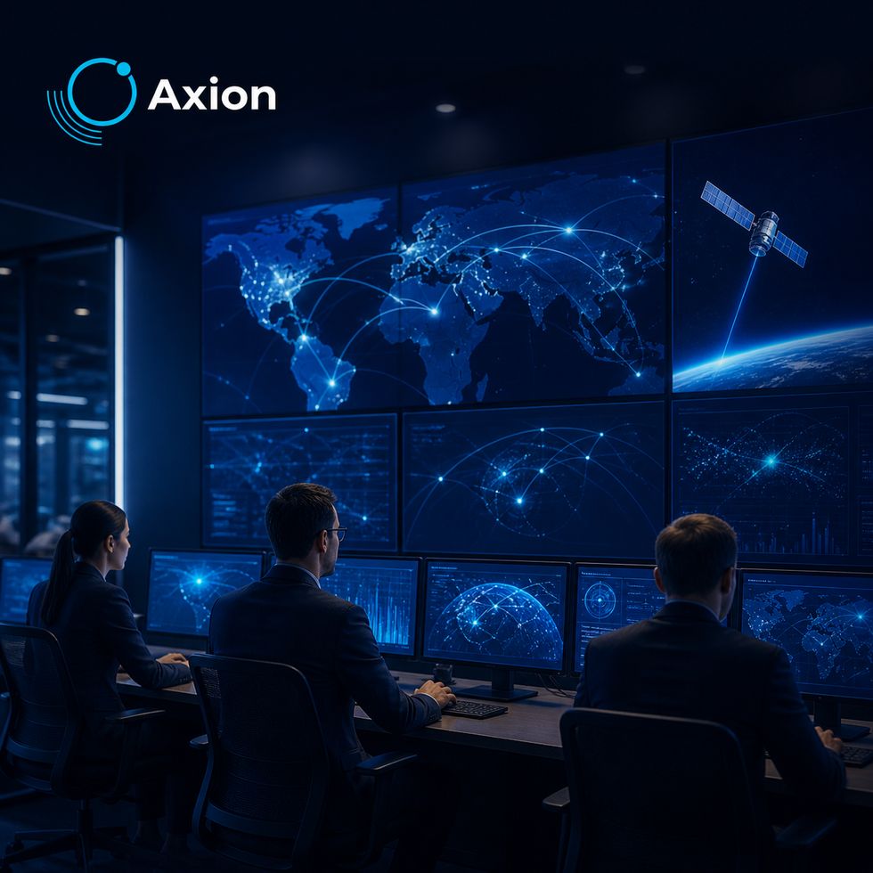 Equipe AxionPB em central de monitoramento via satélite